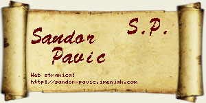 Šandor Pavić vizit kartica